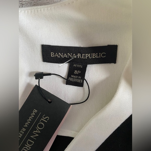 NWT Banana Republic Black and White Sloan Sheath Dress 8P - Picture 6 of 8